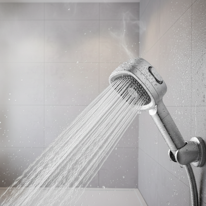 HydraFlow Högtryck Duschhuvud – 3 Strålarter, vattensparande &amp; robust ABS-material