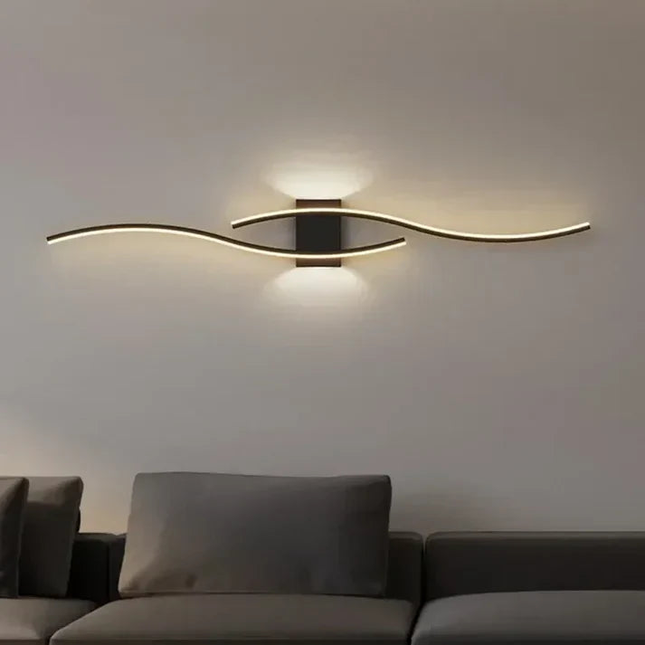 Carvallo Wave LED Vägglampa | Modern vågdesign | Energibesparande & Stilren | 60×15 cm | Varmt, bländfritt ljus