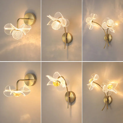 BloomGlow - Modern Blom Vägglampa med LED Belysning
