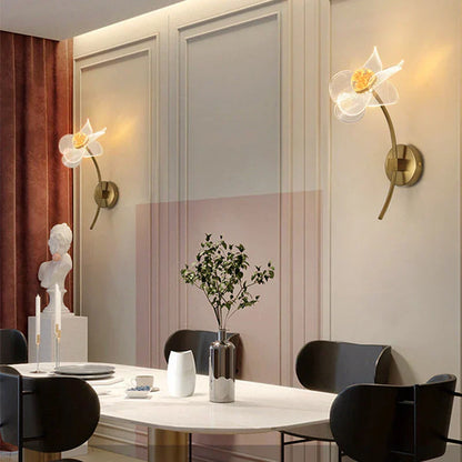 BloomGlow - Modern Blom Vägglampa med LED Belysning