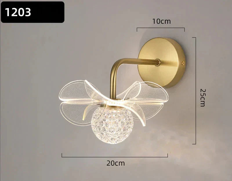 BloomGlow - Modern Blom Vägglampa med LED Belysning