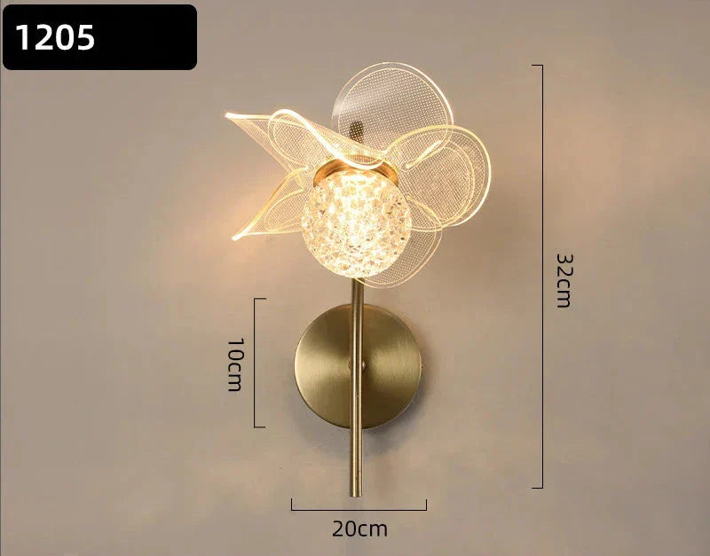 BloomGlow - Modern Blom Vägglampa med LED Belysning