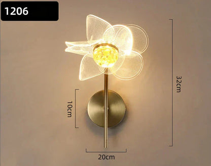 BloomGlow - Modern Blom Vägglampa med LED Belysning