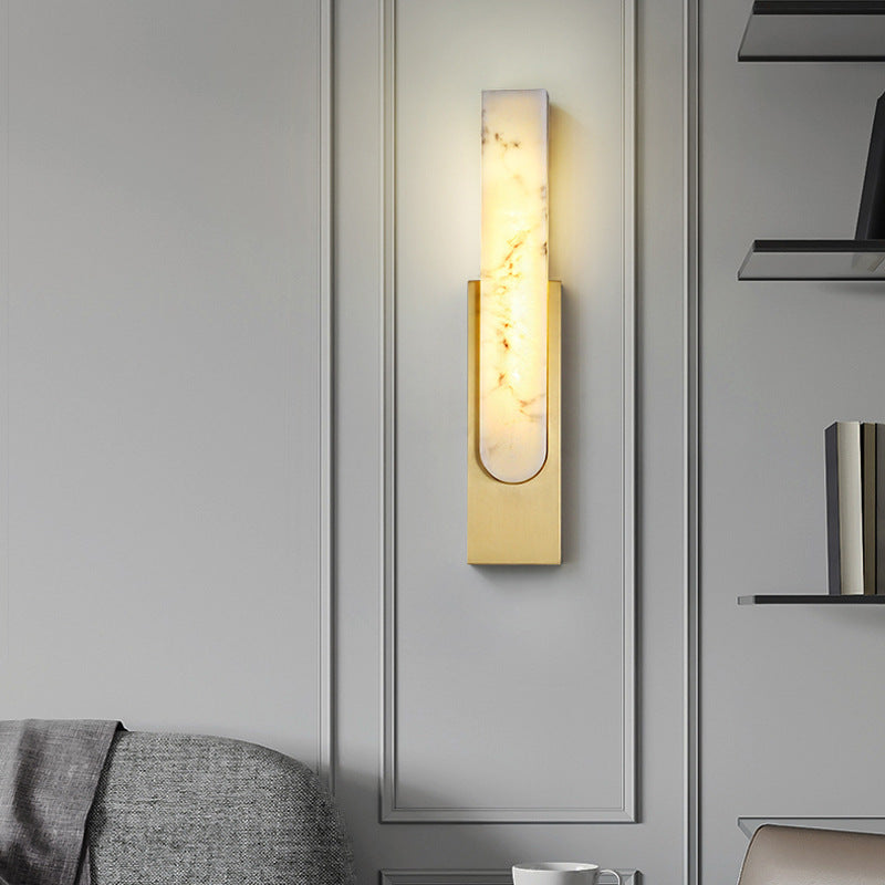 MarmorLuxe – Modern Marmor LED Vägglampa