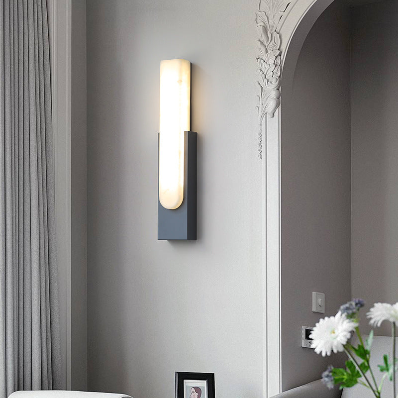 MarmorLuxe – Modern Marmor LED Vägglampa