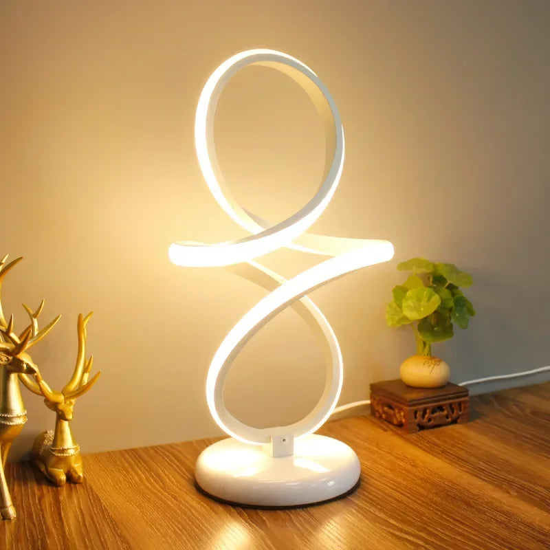 LumiGlow - Minimalistisk LED Bordslampa | Modern Dimbara Skrivbordslampa med USB-Anslutning