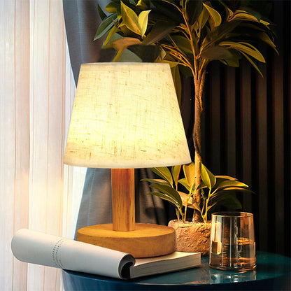 LumiWood - Dimbart LED Bordslampa i Trä för Sovrum &amp; Vardagsrum