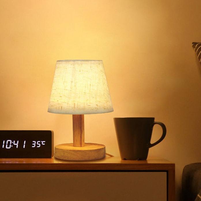 LumiWood - Dimbart LED Bordslampa i Trä för Sovrum & Vardagsrum