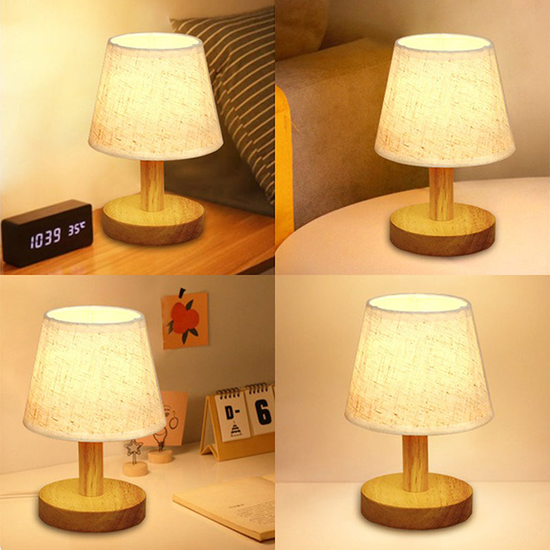 LumiWood - Dimbart LED Bordslampa i Trä för Sovrum &amp; Vardagsrum