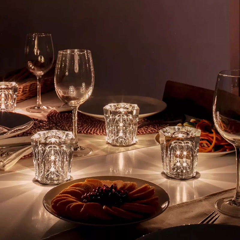 CrystalGlow - Trådlampa i kristall med LED-belysning
