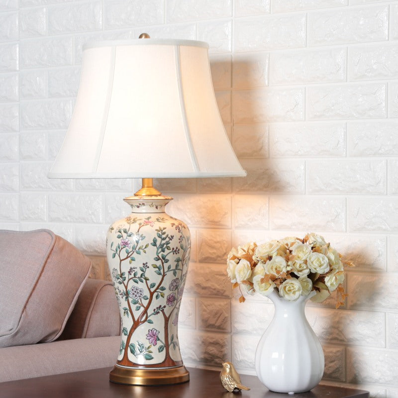 LumiCeram - Klassisk Keramisk Bordslampa för Stämningsfull Belysning i Vardagsrum & Sovrum