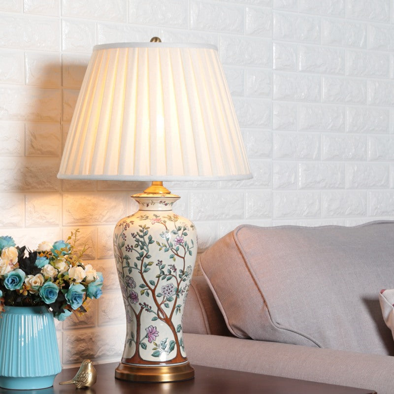 LumiCeram - Klassisk Keramisk Bordslampa för Stämningsfull Belysning i Vardagsrum &amp; Sovrum