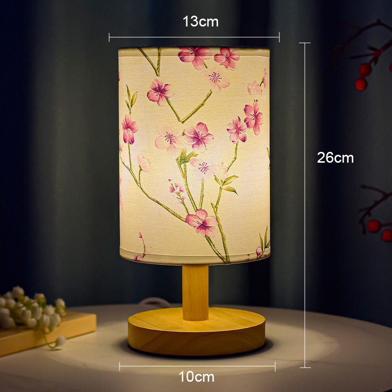 ZenGlow - Dekorativ Japansk Bordslampa med Träbas - Stämningsbelysning