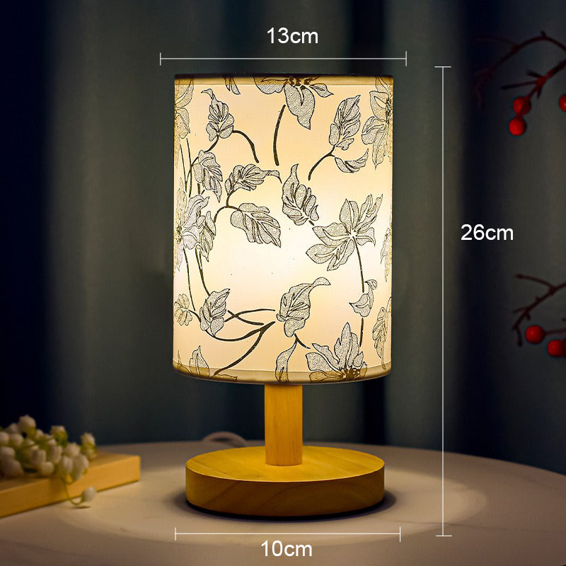 ZenGlow - Dekorativ Japansk Bordslampa med Träbas - Stämningsbelysning