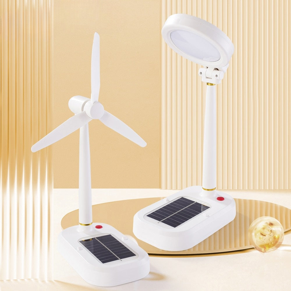 SolarBreeze - Solarlampa med Fläkt – Multifunktionell Bordslampa för Hemmet och Kontoret