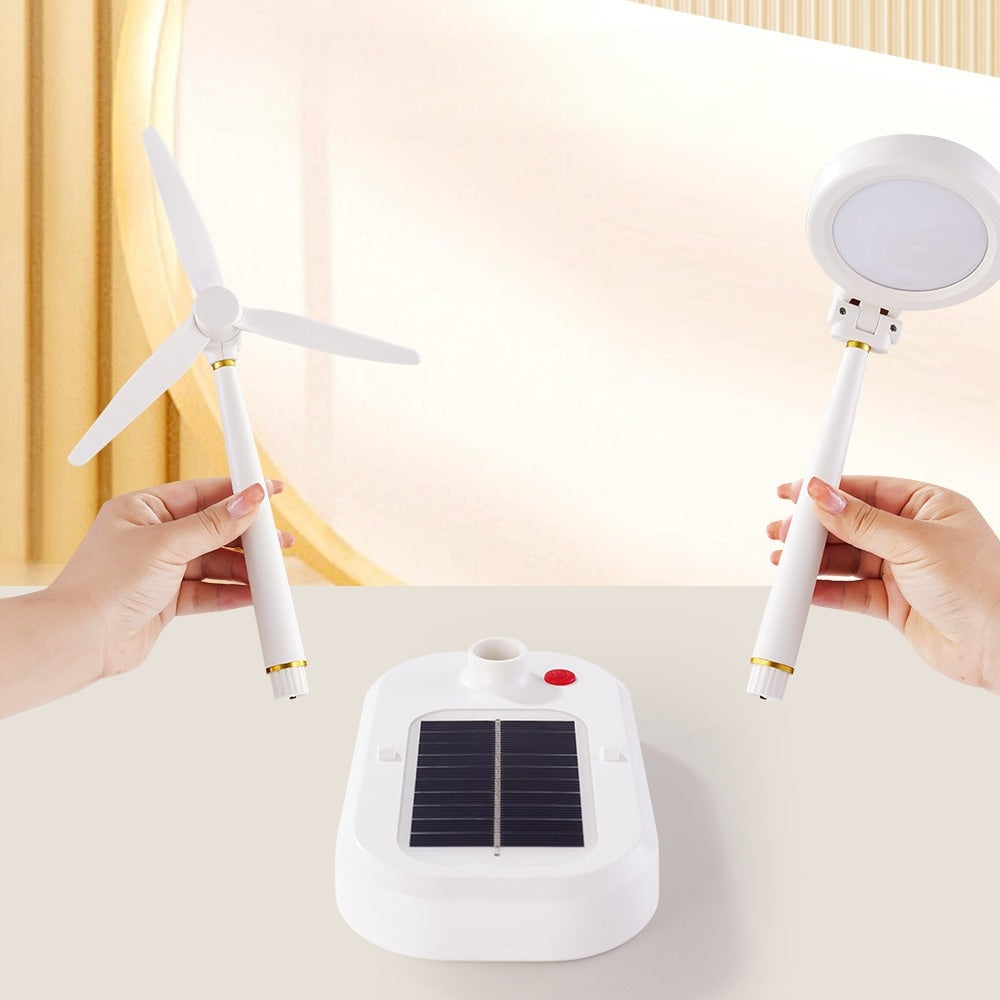 SolarBreeze - Solarlampa med Fläkt – Multifunktionell Bordslampa för Hemmet och Kontoret