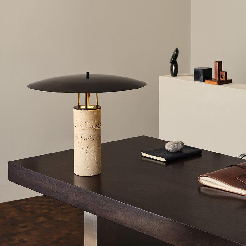 MarmorGlöd - Modern Marmor Skrivbordslampa | Elegant LED Bordslampa för Vardagsrum &amp; Kontor
