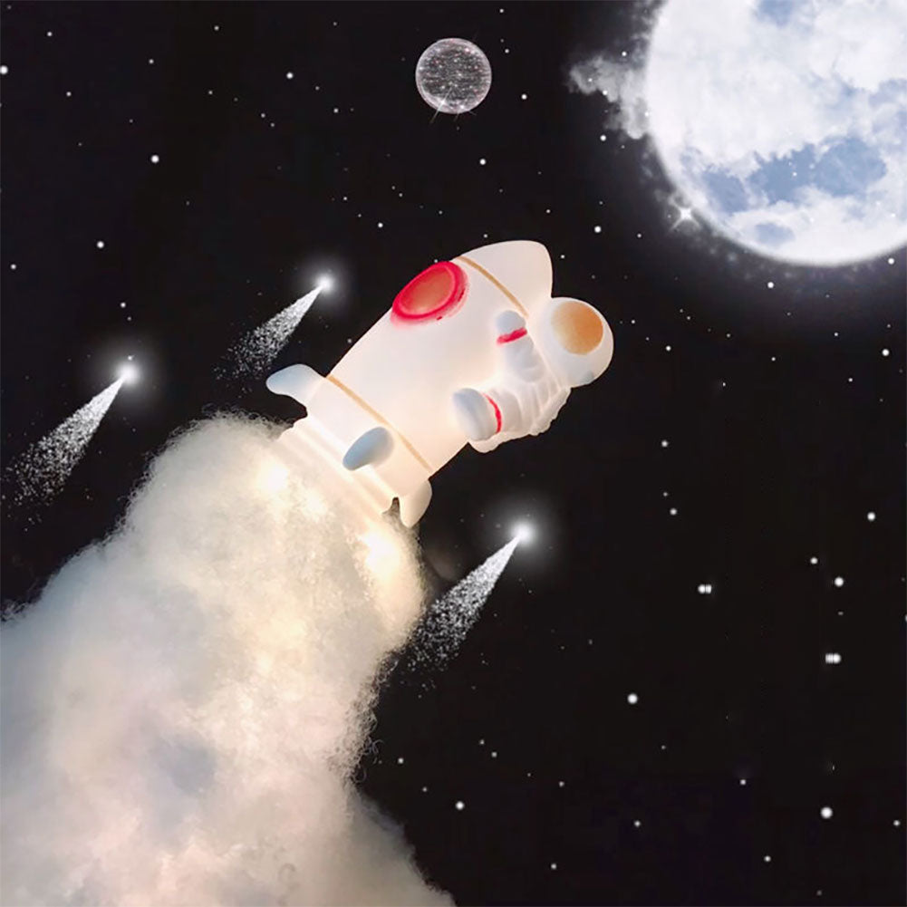 RocketGlow - Liten LED Raket Bordsbelysning för Barnrum & Dekoration