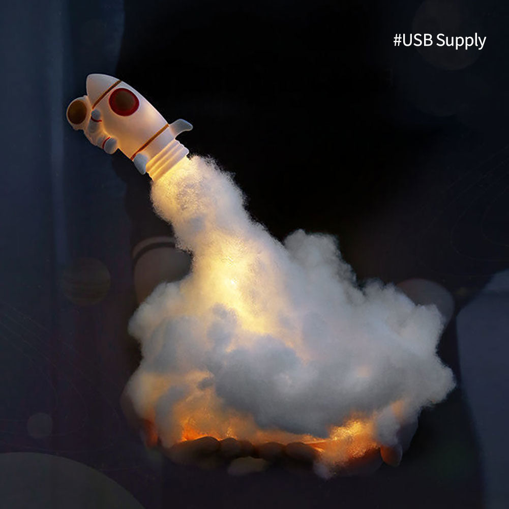 RocketGlow - Liten LED Raket Bordsbelysning för Barnrum & Dekoration