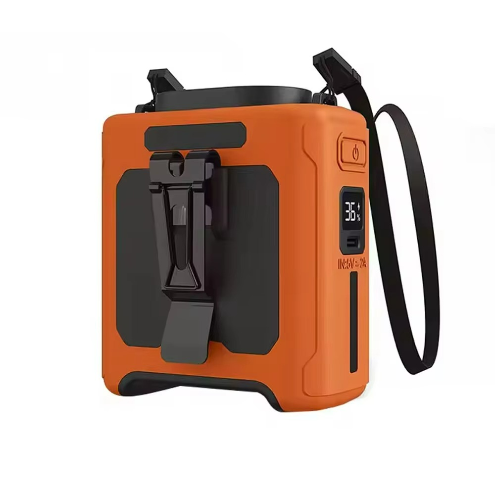 Carvallo Herrventilator Venturo Noble | 20.000 mAh Powerbank | Bälteklämma & LED-lampa | Kompakt 8,6 × 9,8 cm