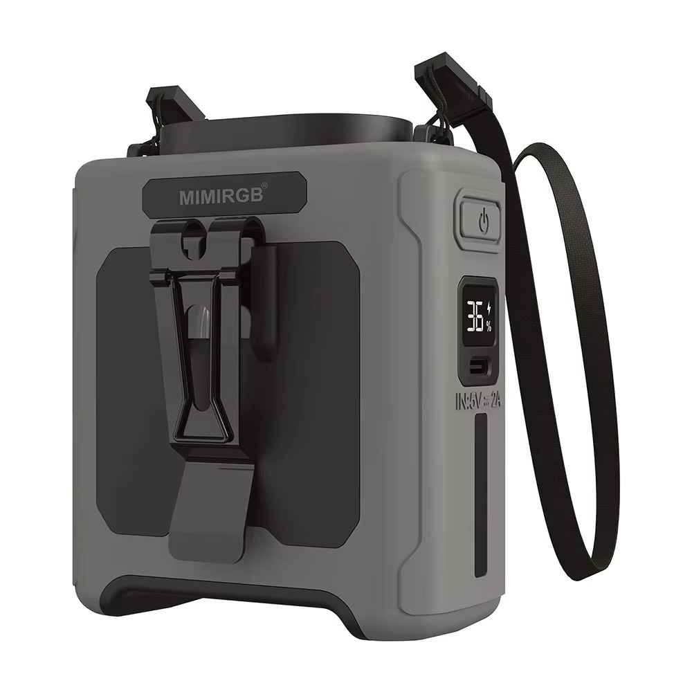 Carvallo Herrventilator Venturo Noble | 20.000 mAh Powerbank | Bälteklämma & LED-lampa | Kompakt 8,6 × 9,8 cm