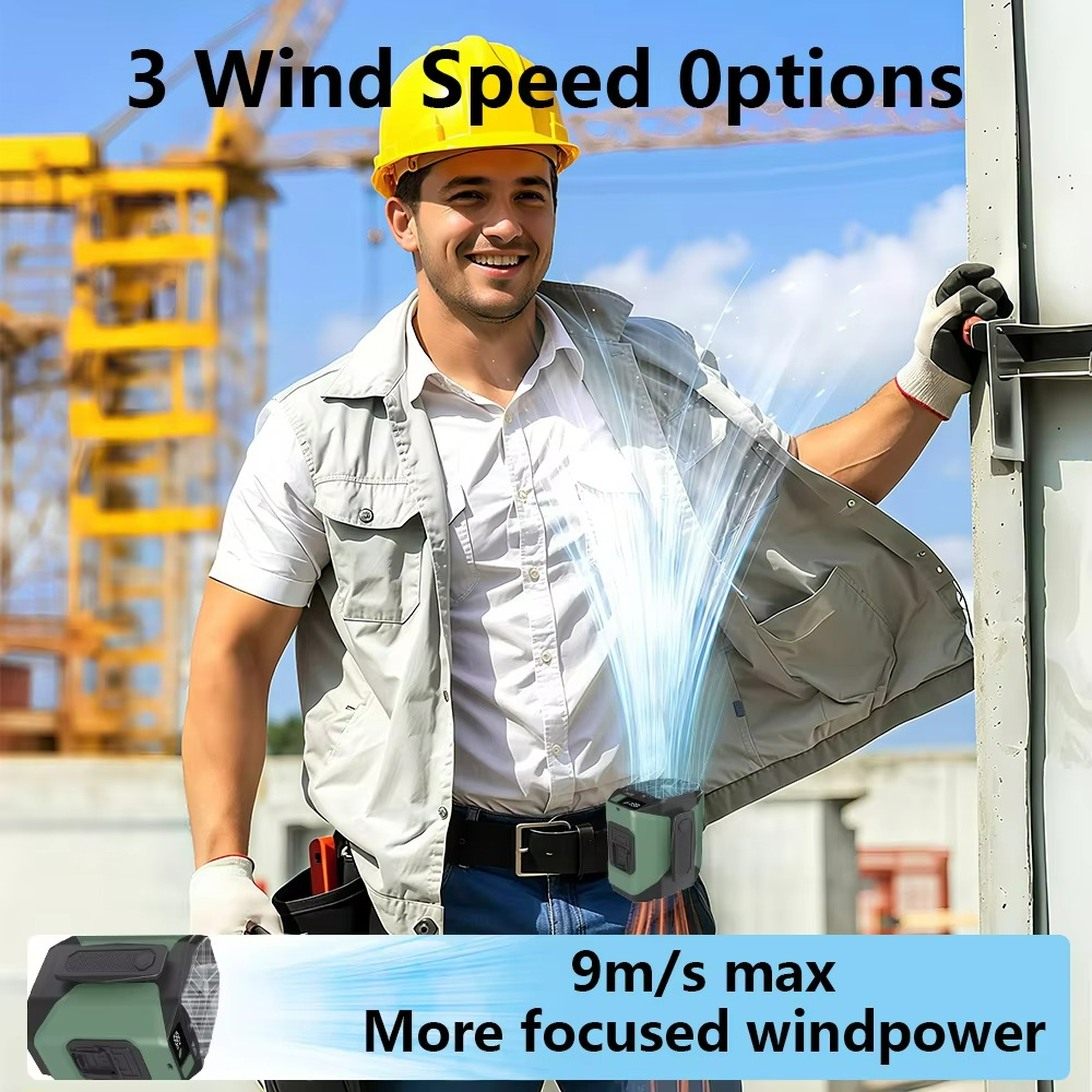 Carvallo Herrventilator Venturo Noble | 20.000 mAh Powerbank | Bälteklämma & LED-lampa | Kompakt 8,6 × 9,8 cm