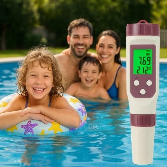 Digital pool tester – pH- och klor-mätare för enkel vattenanalys