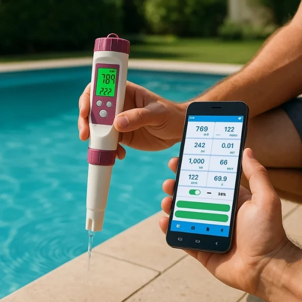 Digital pool tester – pH- och klor-mätare för enkel vattenanalys