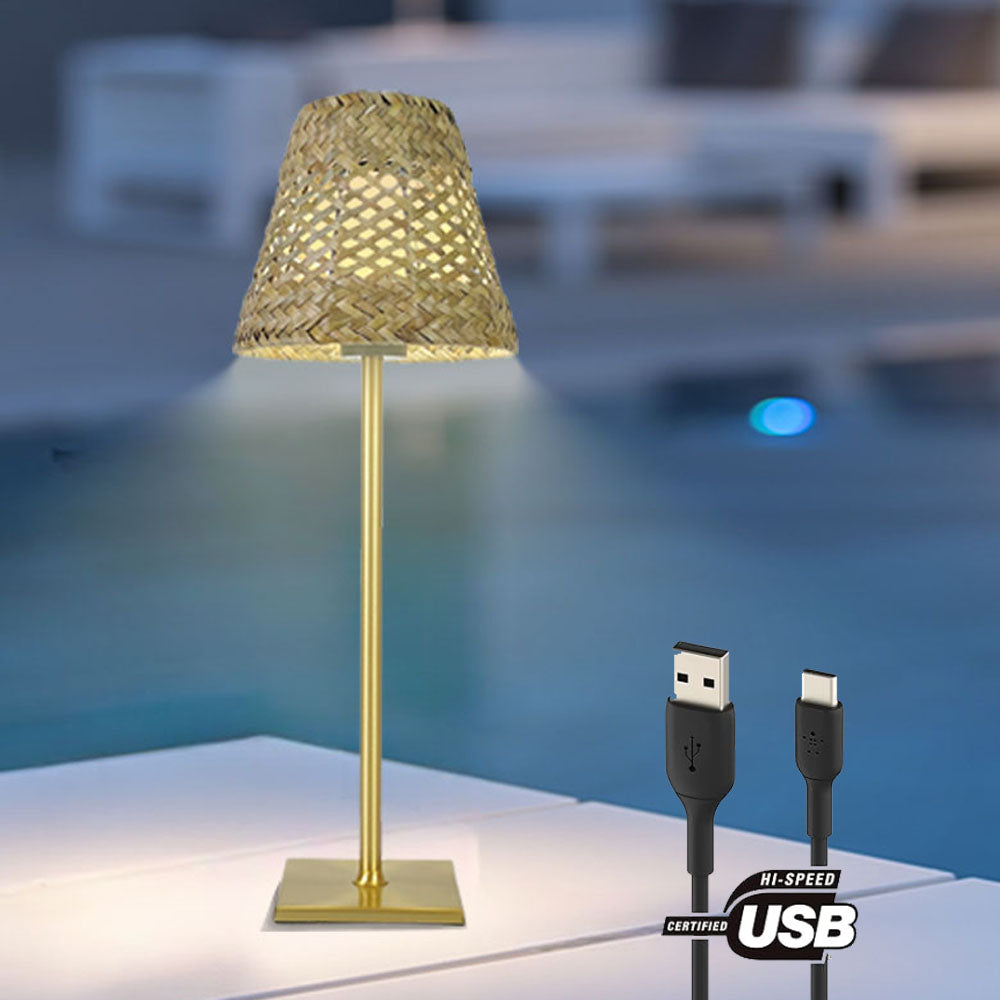 LumiTerras – Trådlös LED Bordslampa, Dimbar Utomhusbelysning för Terrass och Trädgård
