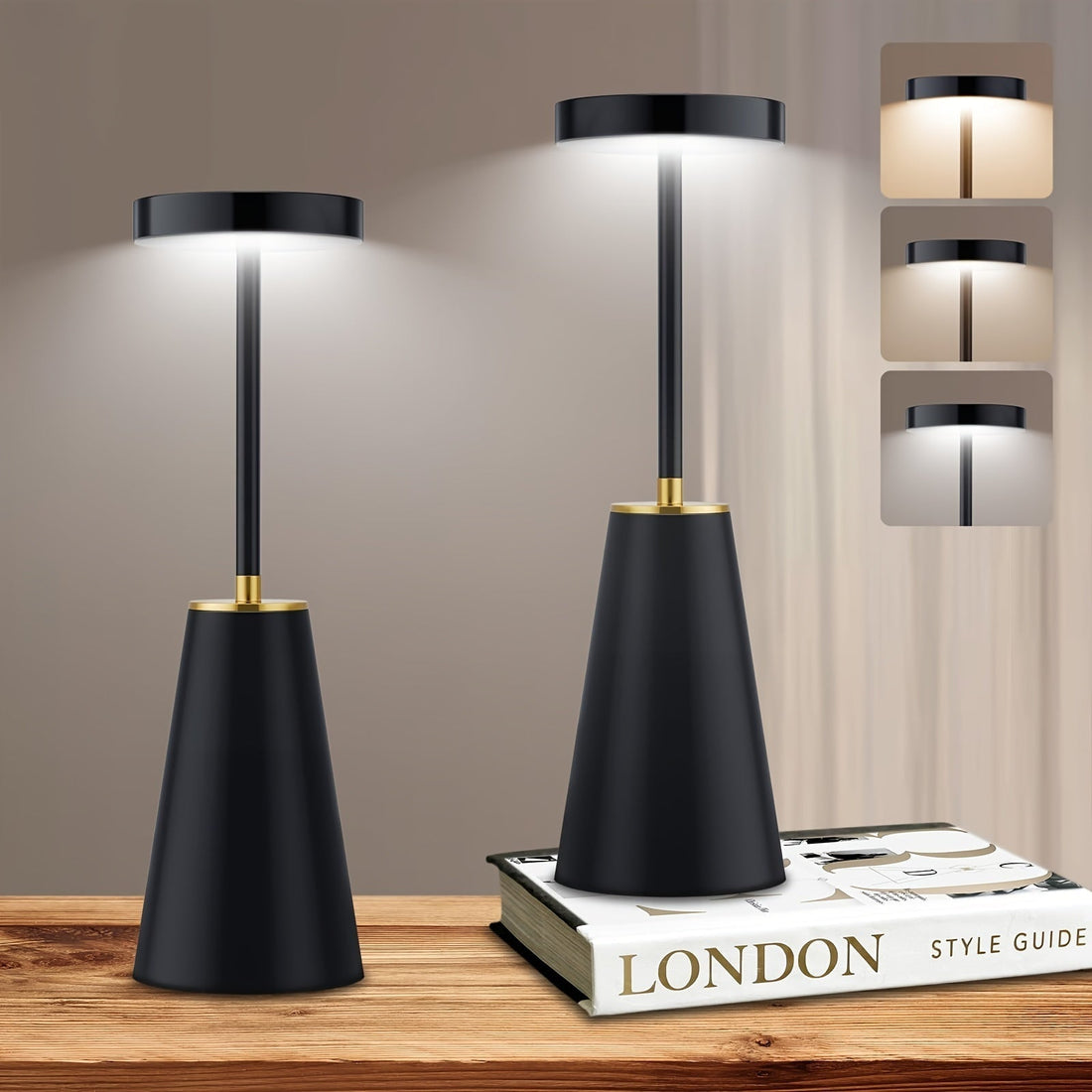 LumiTouch - Modern LED Bordslampa med Dimmbar Touchfunktion | Trådlös &amp; Energisnål