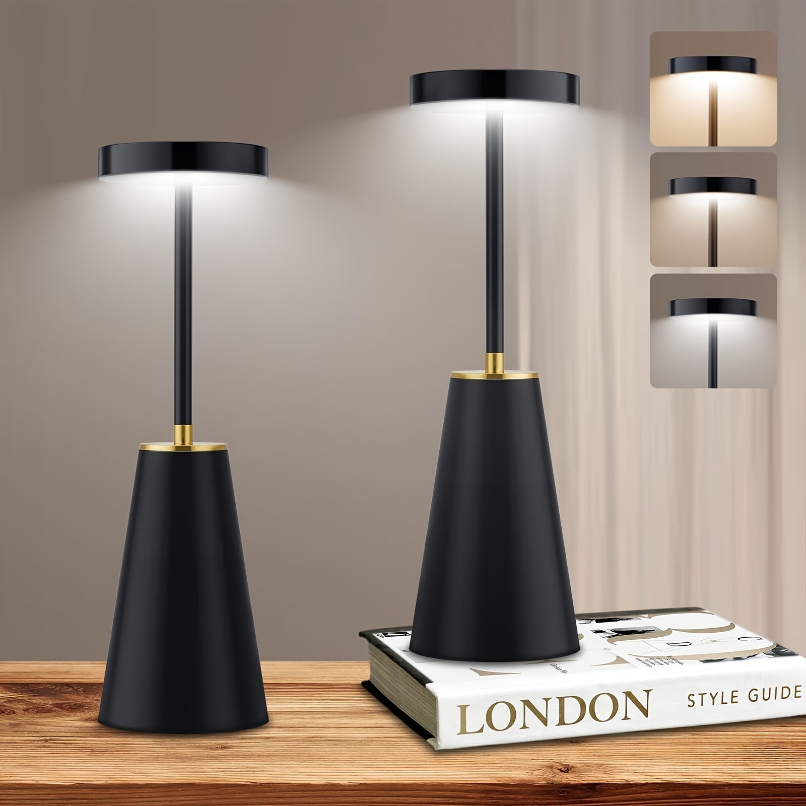 LumiTouch - Modern LED Bordslampa med Dimmbar Touchfunktion | Trådlös &amp; Energisnål