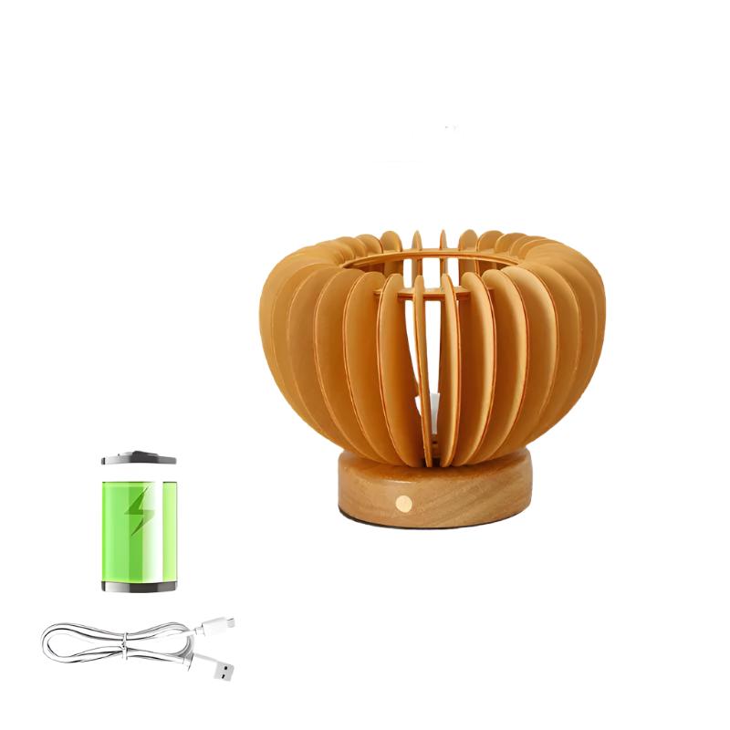 LumiWood – Träbordslampa i Skandinaviskt Design, LED Dekorativ Belysning