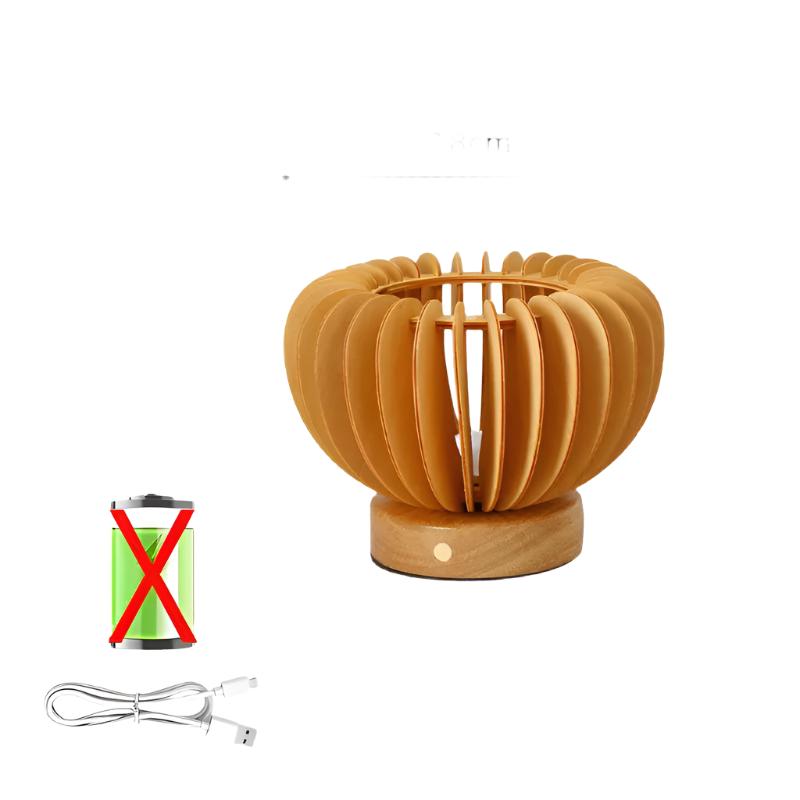 LumiWood – Träbordslampa i Skandinaviskt Design, LED Dekorativ Belysning