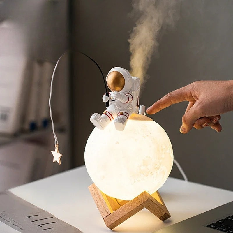 LumiMoon - 3D Astronaut Månlampa med LED Nattbelysning och Dimbart Touchkontroll