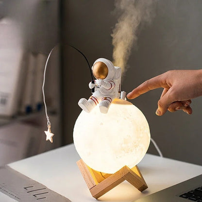 LumiMoon - 3D Astronaut Månlampa med LED Nattbelysning och Dimbart Touchkontroll