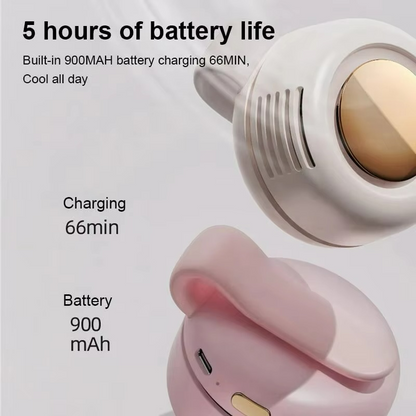 Carvallo Mini-kroppsvifta | Bladeless-design | 360° omgivande kylning | 23h batteritid | Att hänga eller klippa fast