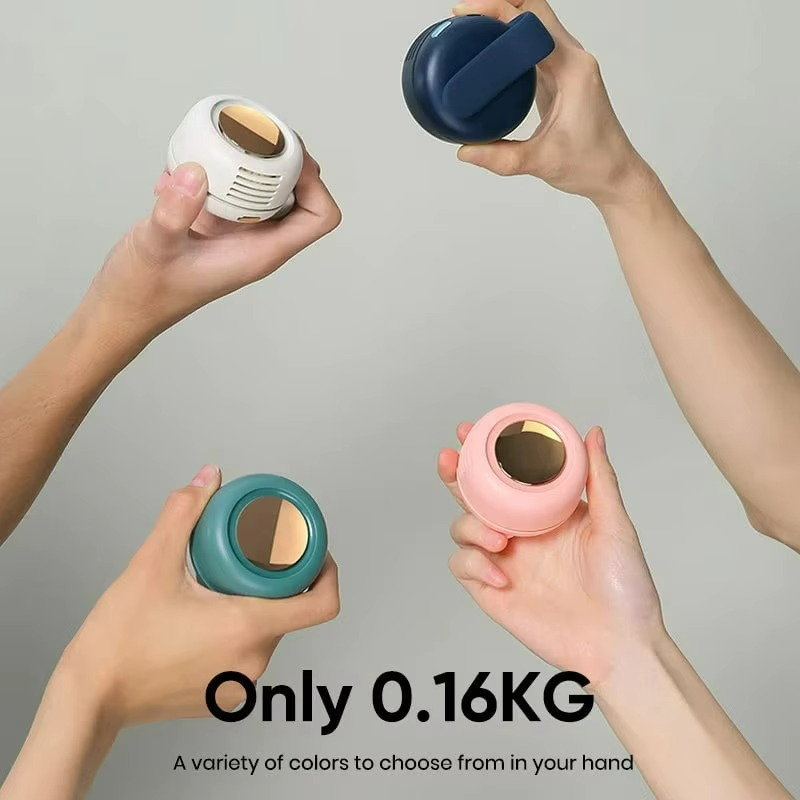 Carvallo Mini-kroppsvifta | Bladeless-design | 360° omgivande kylning | 23h batteritid | Att hänga eller klippa fast