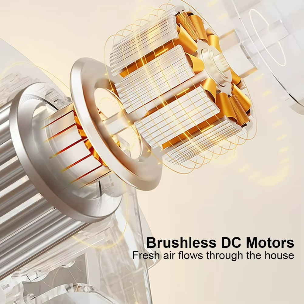 Carvallo Bladeless Design-Ventilator | 360° Luftcirkulation | Isfrisk Bris | 32,8 cm Höjd | Tyst och Trådlös