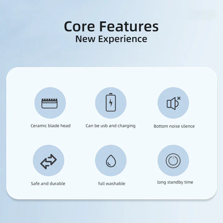 Herrkroppshårklippare och damrakapparat med bikini-tillbehör
