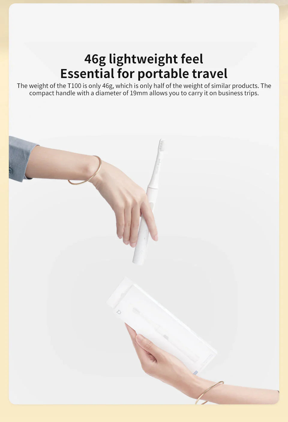 Elektrisk ljudtandborste – Vattentät och USB-uppladdningsbar
