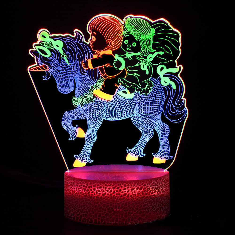 LumiUnicorn - 3D LED Naturlampa med Färgändring och Magisk Design