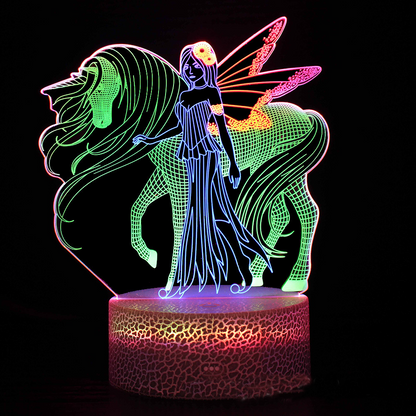 LumiUnicorn - 3D LED Naturlampa med Färgändring och Magisk Design
