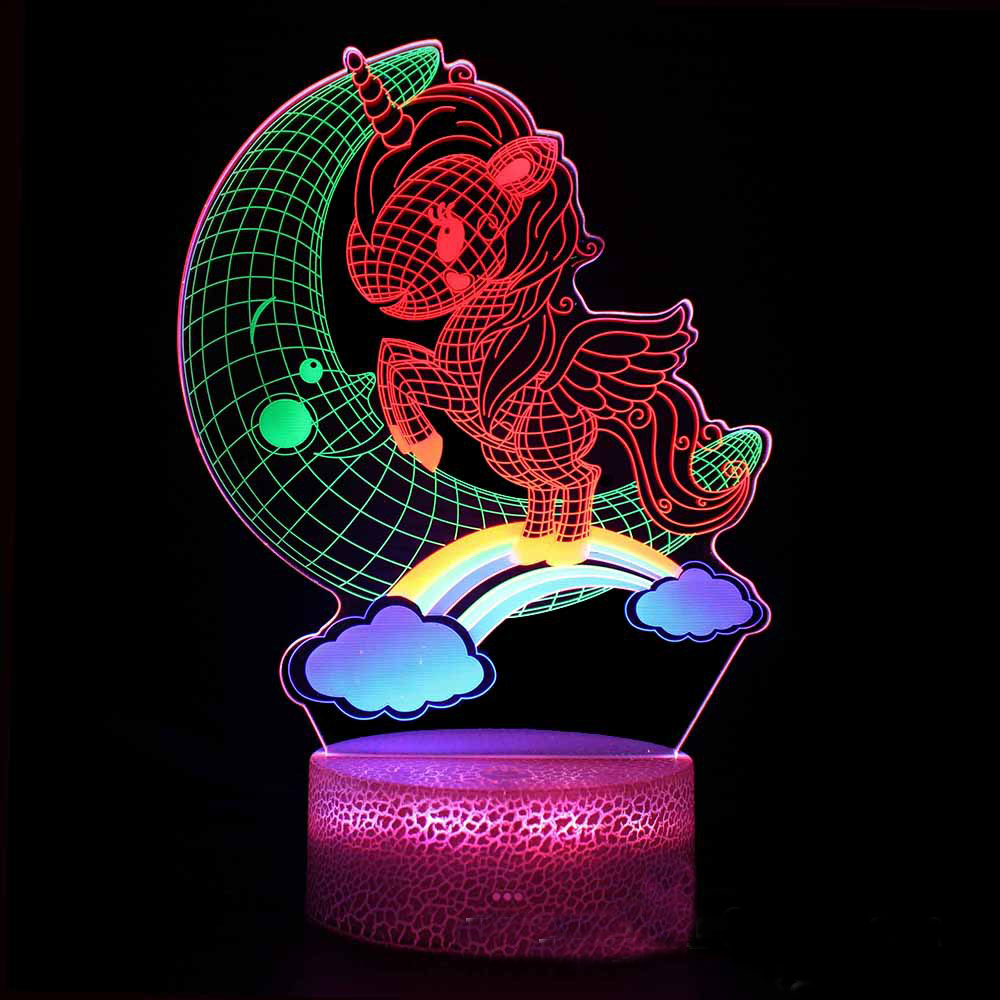 LumiUnicorn - 3D LED Naturlampa med Färgändring och Magisk Design