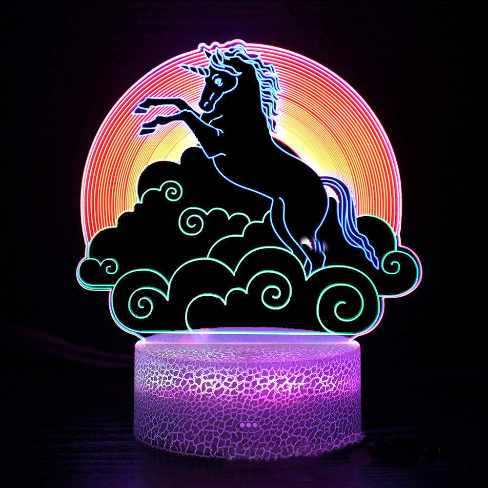 LumiUnicorn - 3D LED Naturlampa med Färgändring och Magisk Design