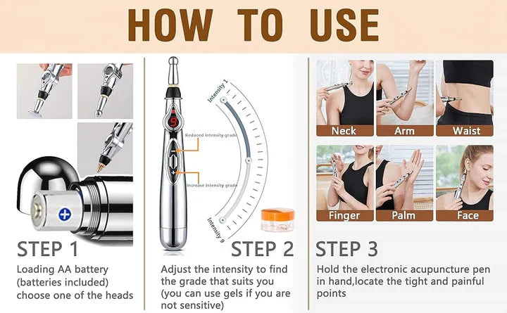 Elektronisk akupunkturpenn | Meridian-massageredskap för smärtlindring