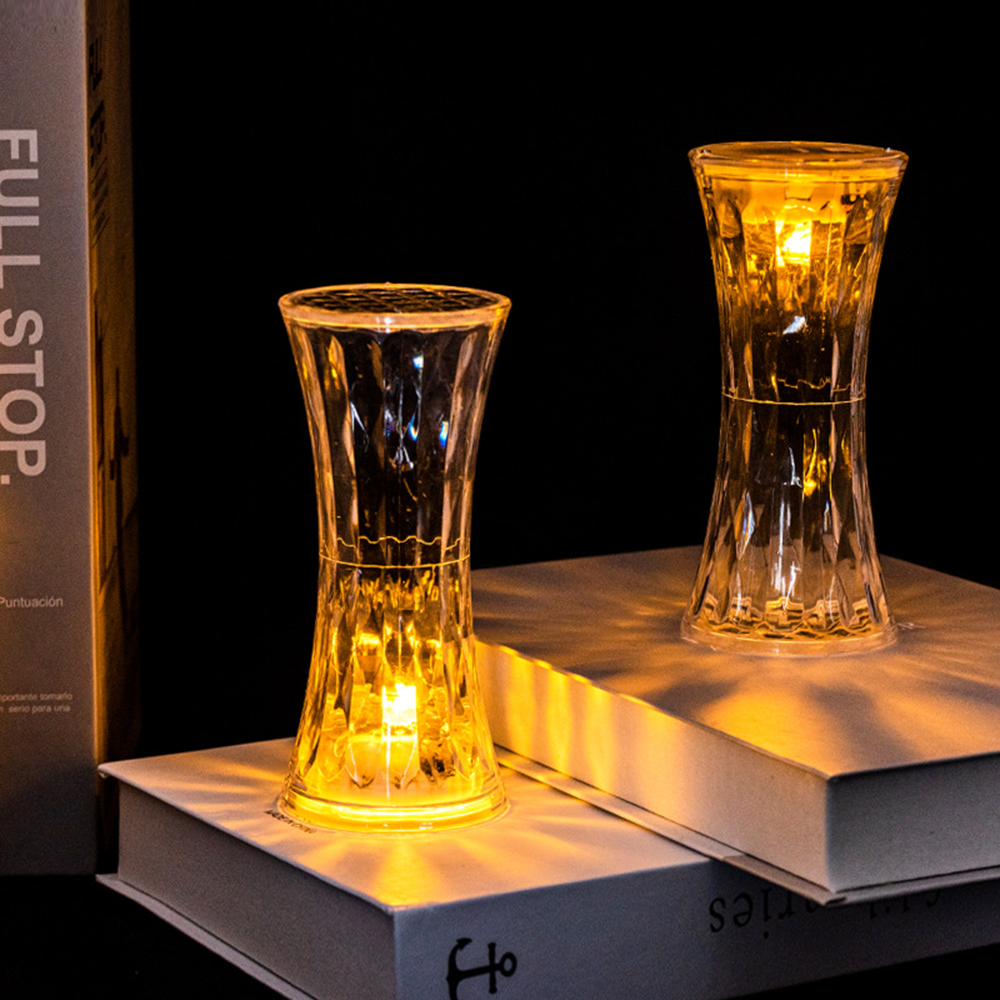 CrystalLuxe - Kristallbordslampa med Diamantslipning och LED-belysning