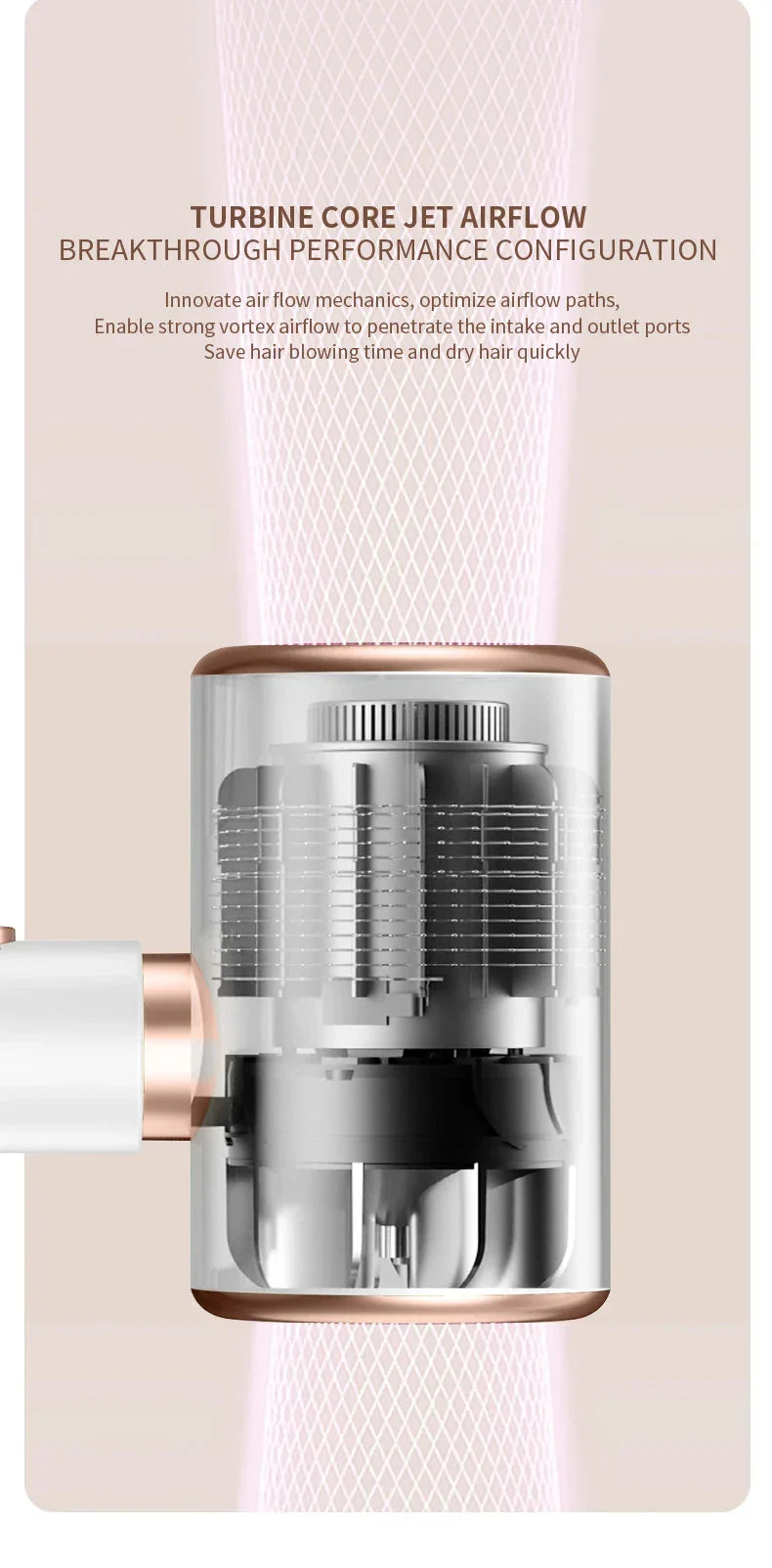 Högpresterande hårtork 2400W med kall- och varmluftsfunktion - Ionteknologi