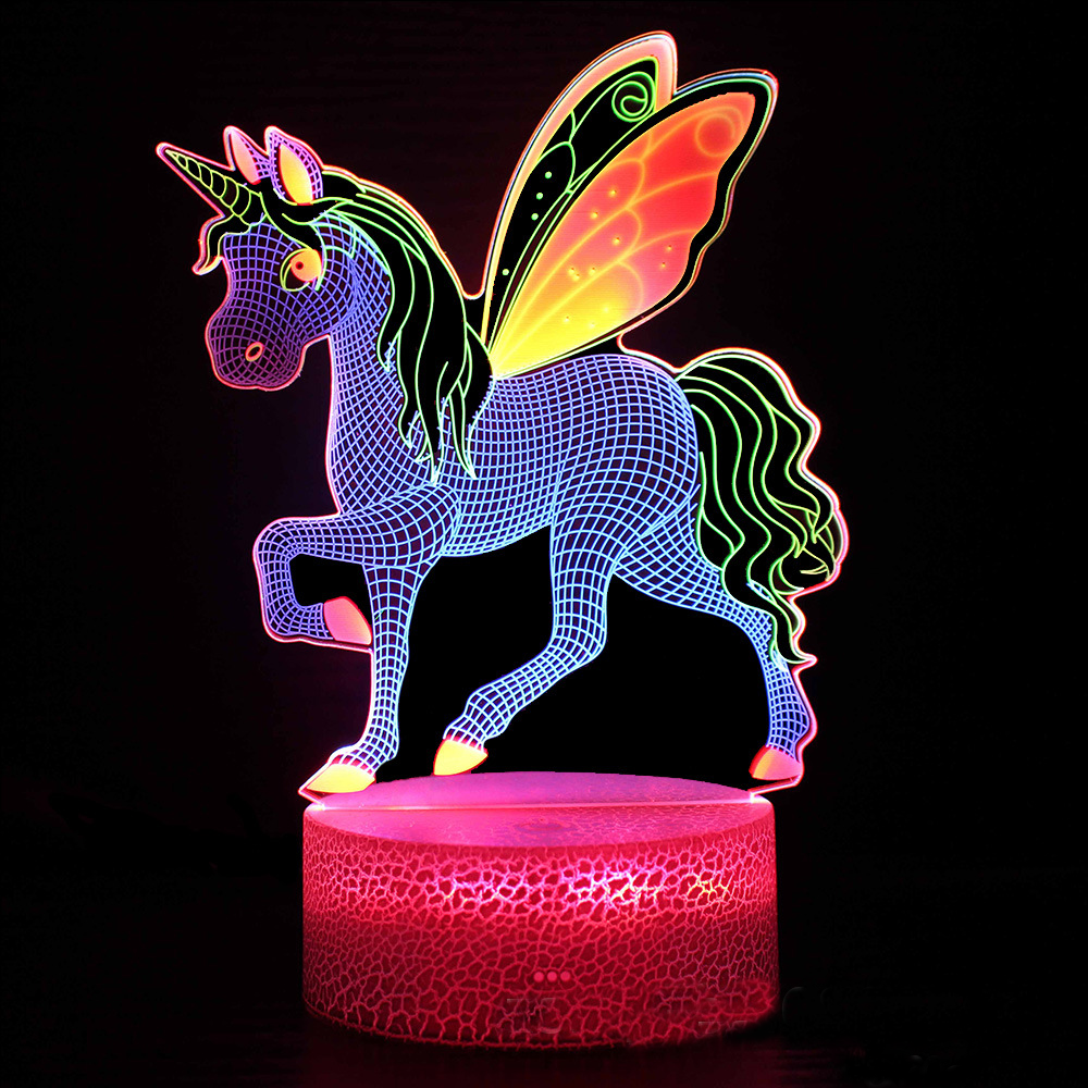LumiUnicorn - 3D LED Naturlampa med Färgändring och Magisk Design