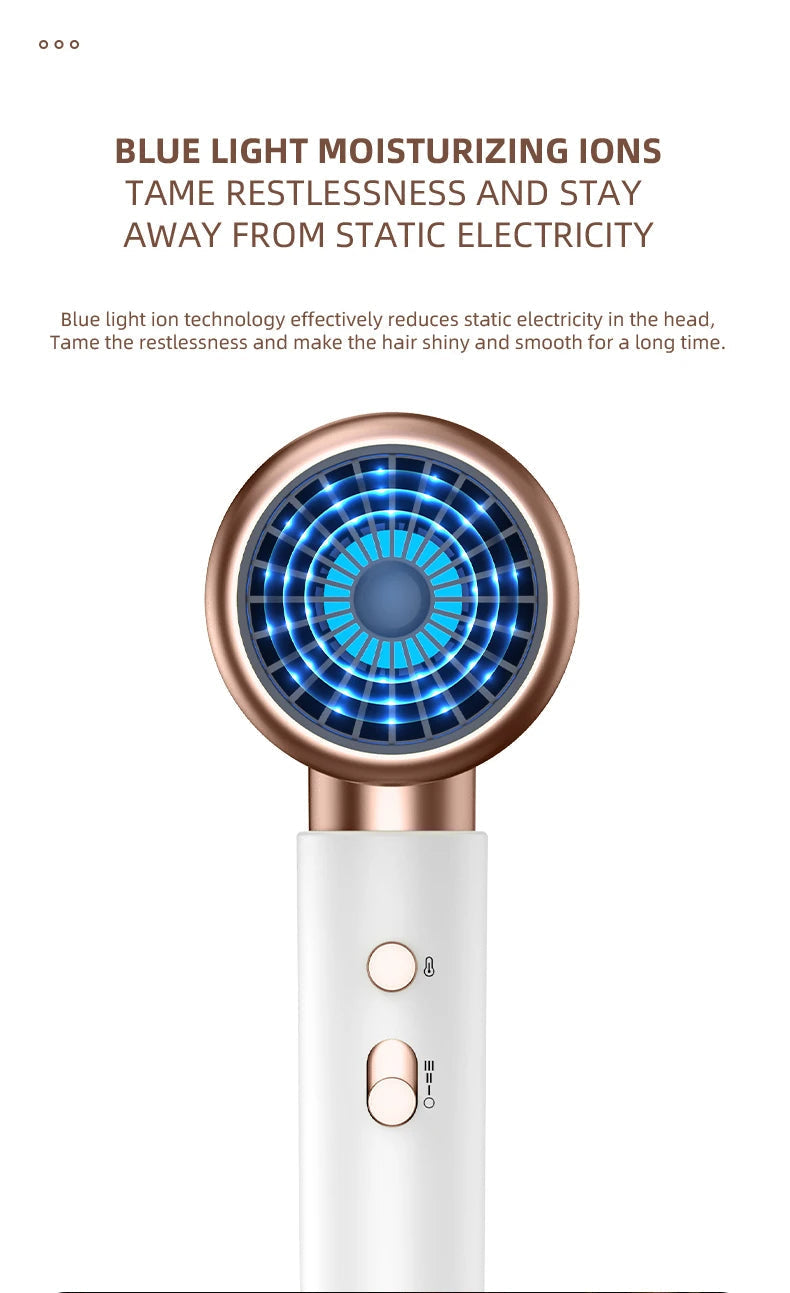 Carvallo Pro 2400 Hårtork 2400W | Ionteknologi | Ljuskälla & Kall luft | Lätt & Ergonomisk