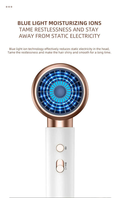 Högpresterande hårtork 2400W med kall- och varmluftsfunktion - Ionteknologi